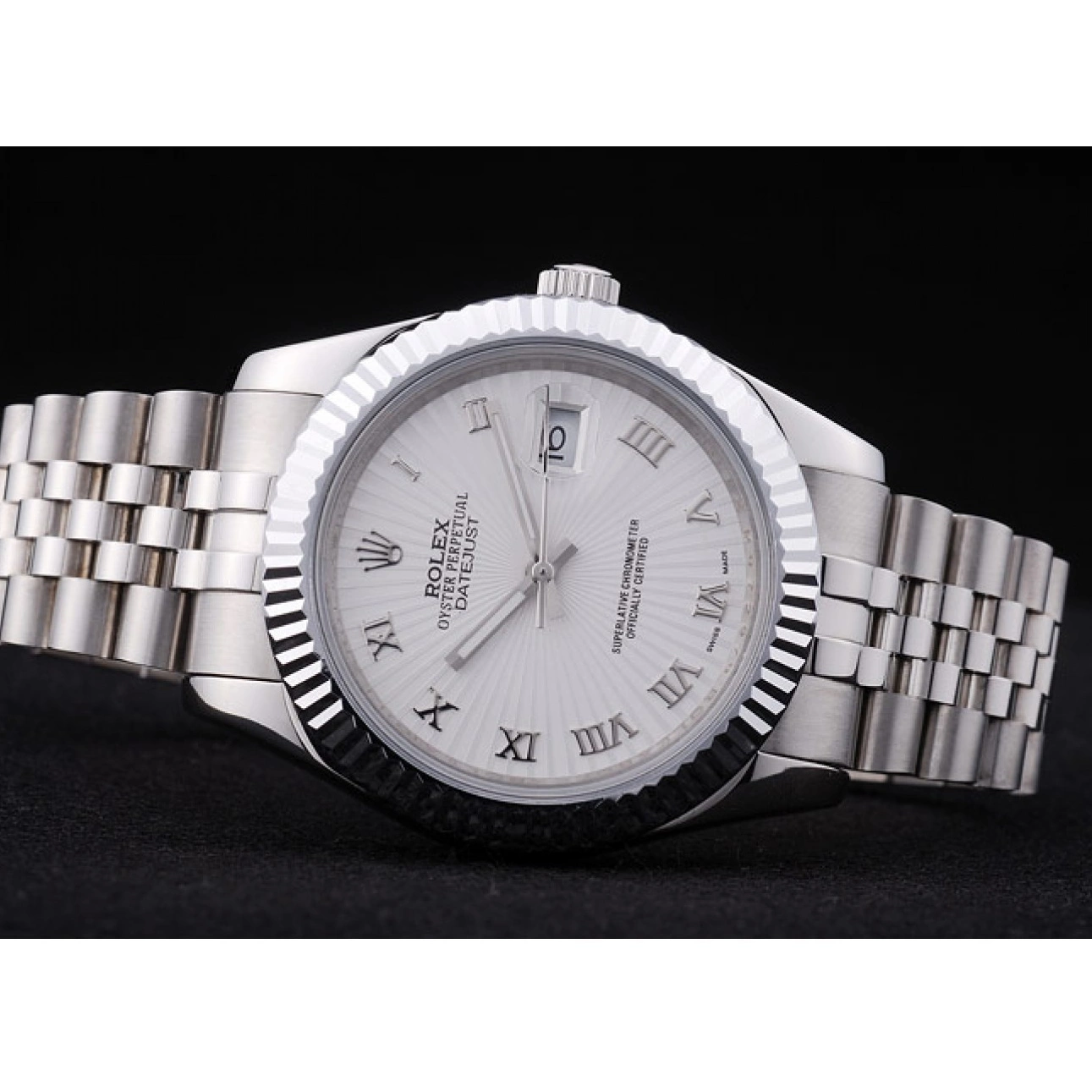 Aaa replica watch White Datejust 7478 Dial Bezel Ribbed Rolex Radial 0729